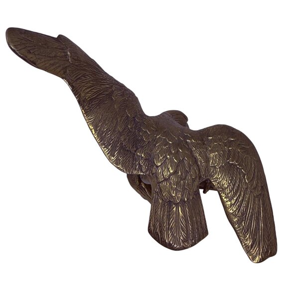 Vtg Solid Brass Eagle Sculpture 15.5" Tall Patriotic Statue Mid Century Decor - Picture 10 of 16